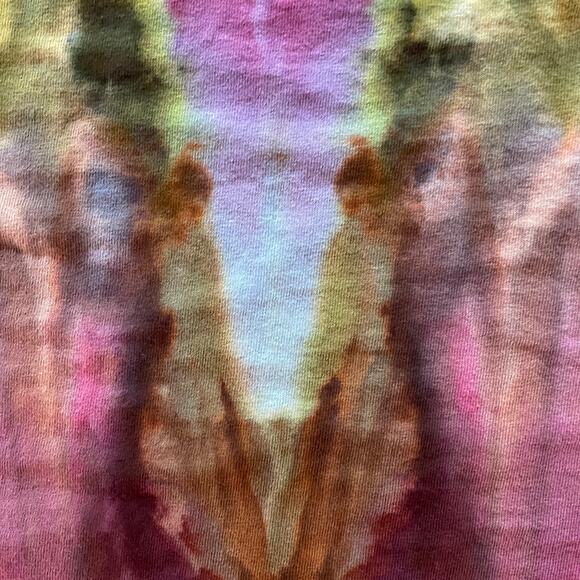 Ice Dyed Unisex T-shirt - Tie Dye Accordion - Pink Gold Bronze - Handmade Small - Picture 9 of 9